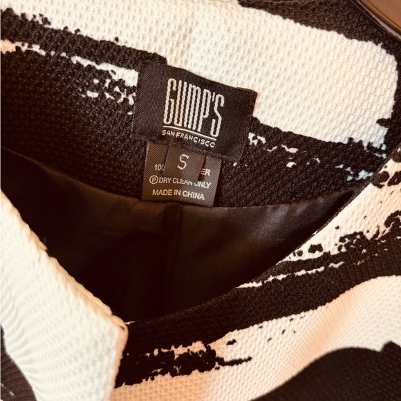 GUMP’S SAN Francisco Black and White Abstract Print Blazer. NWOT. - Picture 5 of 5